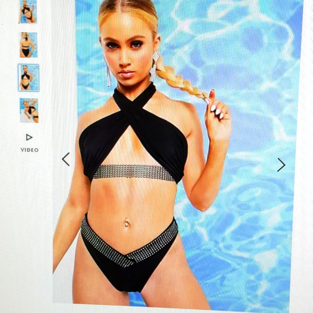 Diamond Cross neck bikini top